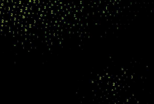 Dark Green vector pattern with arithmetic signs.