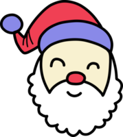 Hand Drawn Santa Claus face is happy illustration png