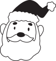 hand gezeichnetes weihnachtsmanngesicht ist glückliche illustration png