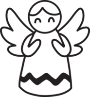 dibujado a mano ilustración de muñeca de ángel de navidad png