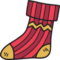 illustration de chaussettes de noël dessinées à la main png