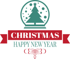 Merry Christmas and happy new year lettering and quote illustration png