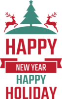 Merry Christmas and happy new year lettering and quote illustration png