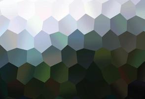 Dark Green vector background with hexagons.