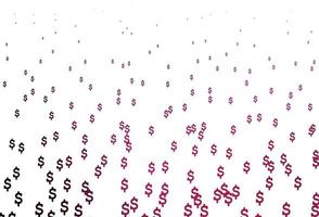 Dark Pink vector background with Dollar.