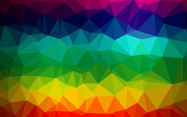Dark Multicolor, Rainbow vector polygon abstract layout.