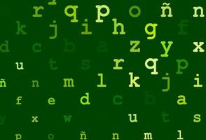 Light green vector layout with latin alphabet.