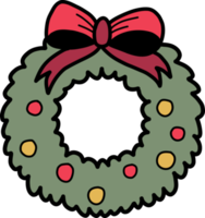 Hand Drawn christmas wreath illustration png