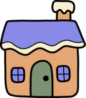 Hand Drawn cute christmas house illustration png