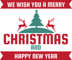 Merry Christmas and happy new year lettering and quote illustration png