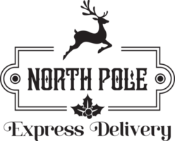 ilustración de cotización y letras de entrega urgente del polo norte png