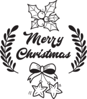 Merry Christmas lettering and quote illustration png