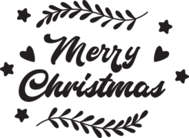 Merry Christmas lettering and quote illustration png