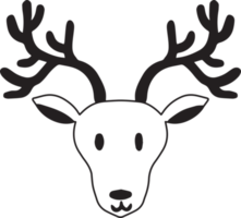 Hand Drawn cute happy reindeer face illustration png