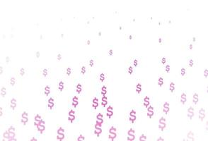 plantilla de vector rosa claro con dólar.