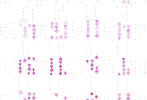 patrón de vector rosa claro con símbolo de tarjetas.