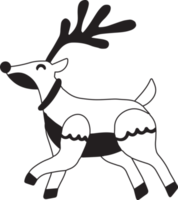 Hand Drawn cute happy reindeer running illustration png