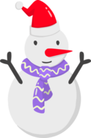 dibujado a mano lindo muñeco de nieve feliz ilustración png