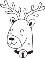 Hand Drawn cute happy reindeer face illustration png