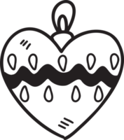 illustration de décorations de noël en forme de coeur dessinés à la main png
