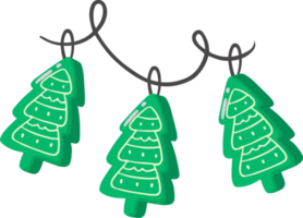 Hand Drawn Tree Shaped Christmas Cookies illustration png