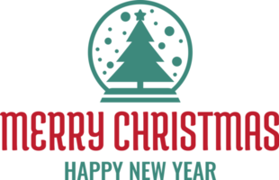 Merry Christmas and happy new year lettering and quote illustration png