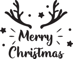 Merry Christmas lettering and quote illustration png