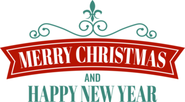 Merry Christmas and happy new year lettering and quote illustration png