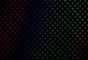 Dark multicolor, rainbow vector background with cards signs.