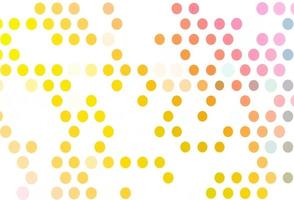 plantilla de vector de color rosa claro, amarillo con círculos.