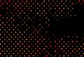 Dark orange vector template with poker symbols.