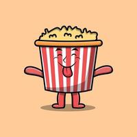 Cute cartoon Popcorn with flashy expression vector