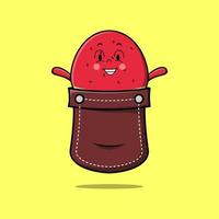 Cute cartoon watermelon character out from pocket vector