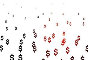 Dark Red vector background with Dollar.