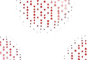 Light Red vector texture with playing cards.