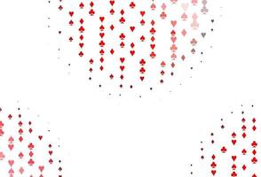 Light Red vector texture with playing cards.