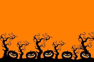 Spooky scary Halloween images and vector pumpkins background, illustration for multimedia content or halloween card. photo