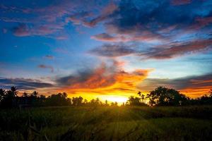 Beautiful evening sky landscape photo