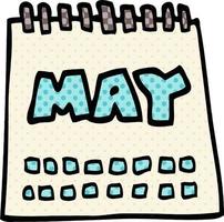 cartoon doodle calendar showing month of may vector