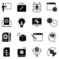 Creative process icons set. Set of editable stroke icons.Vector set of Creative process vector