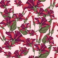 Illustration red hibiscus flower pattern background photo