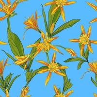 Illustration flower lilies pattern wallpaper photo