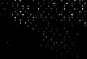 Dark Green vector texture with playing cards.