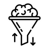 An editable line icon of ai funnel vector