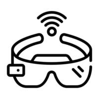 Modern line icon design of vr headset vector