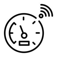 un icono de esquema de moda de la velocidad de Internet vector