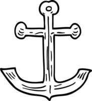 line drawing cartoon ships anchor vector