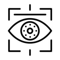 Trendy linear icon design of eye scanning vector