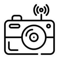 Premium outline icon of smart camera vector