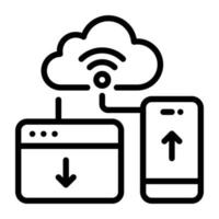 An outline icon design of computing vector